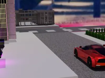 moving cars animation Free 3D model