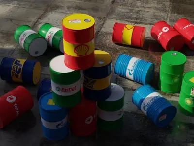 Oil-barrel 3D model 3D model