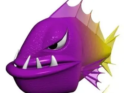 Angry piranha Low-poly 3D model