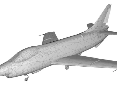 Lowpoly Fiat G91Y Aircraft Low-poly 3D model
