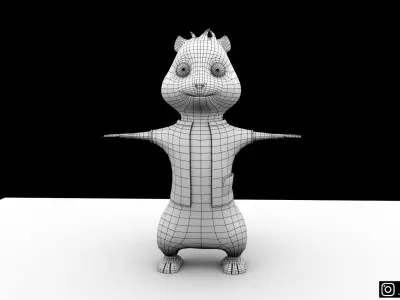 3D Stylized Squirrel Free low-poly 3D model