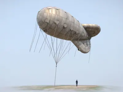 WW2 Barrage Balloon 01 Low-poly 3D model