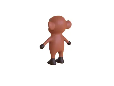 High-Quality 3D Cute Monkey for Games Low-poly 3D model