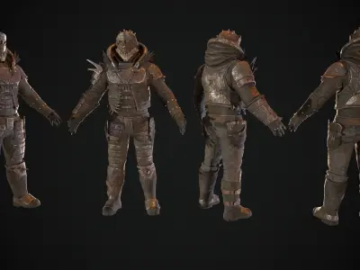 Skull armor 4 Low-poly 3D model