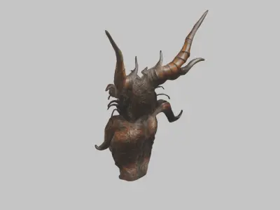 Demon Woman Alien Head Bust Low-poly 3D model purchase