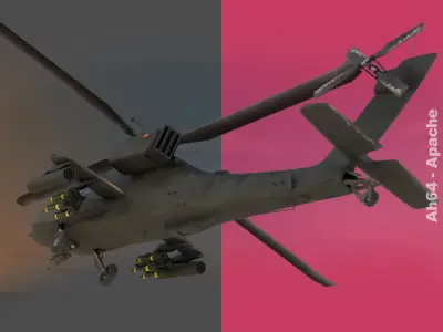AH64 Apache Helicopter 3D model