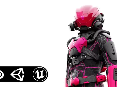 CYBER ASTRONAUT-A  Rigged for Unreal Engine - Unity - MIXAMO  3D model