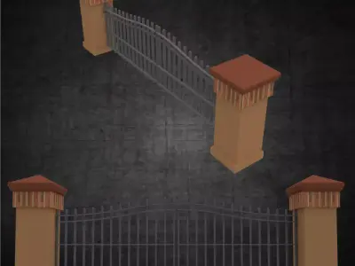 Entry gates for any residence or commercial project Low-poly 3D model