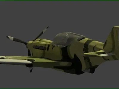 My Own design P-90 Military Aircraft Low-poly 3D model