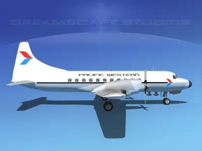 Convair CV-580 Pacific Western 3D model