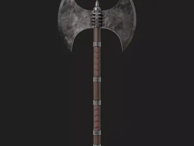 Game ready medieval axe 2  Low-poly 3D model