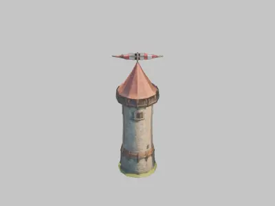 Lowpoly STylized medieval tower Low-poly 3D model