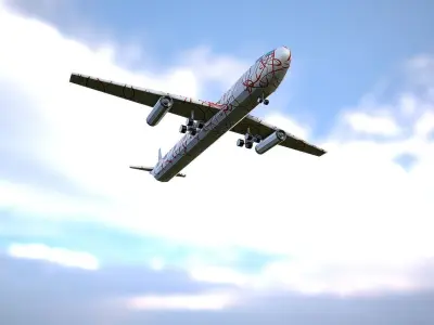 Airplane Flower Low-poly 3D model