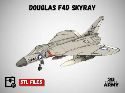 DOUGLAS F4D SKYRAY- 3D printed scale model - STL files 3D print model