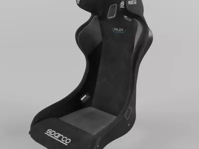 Racing Seat Sparco QTR PILOT Black 3D model