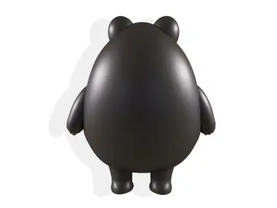 Black Bear Little Cartoon Free low-poly 3D model