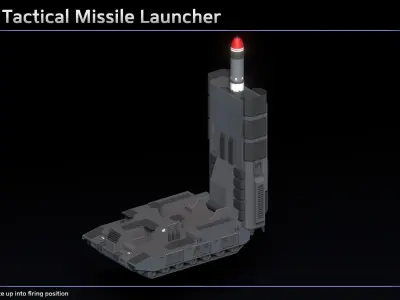 Scifi Hydra Tactical Missile Launcher Low-poly 3D model