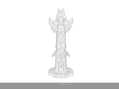 Low Poly Stylized Totem AI Low-poly 3D model