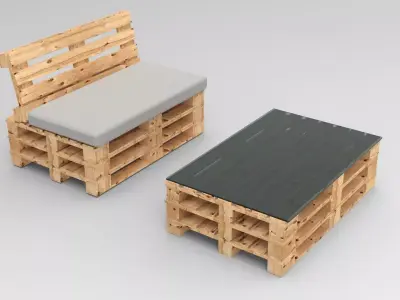Pallet furniture 3D model