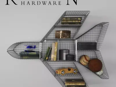 RH SHELF JET ZINC 3D model