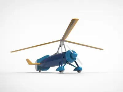 helicopter Autogiro Kellett 3D model