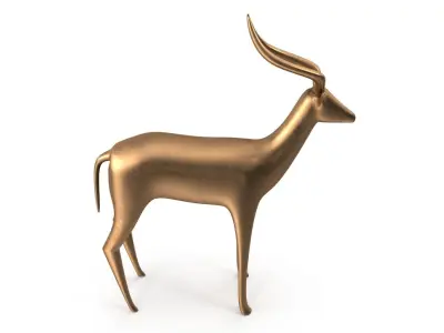 Antelope PBR gold Low-poly 3D model