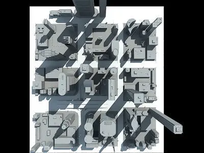 Full City Plan with Buildings 3D model