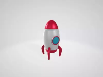 Low Poly Cartoonic Rocket 3d model Free low-poly 3D model