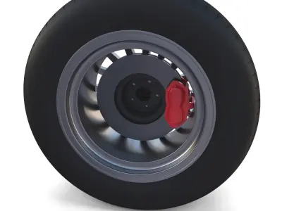 Generic Alloy Wheel and Brake 3D model