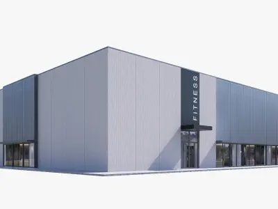 fitness gym Low-poly 3D model