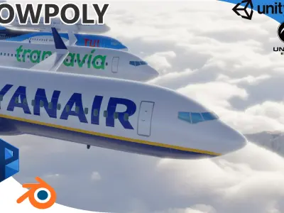 Boeing 737-800 Multi Livery Low-poly 3D model