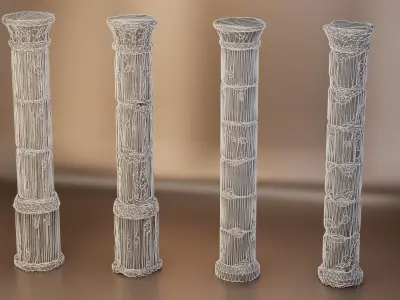 Old Stone Collums 4K PBR Modular Low-poly 3D model