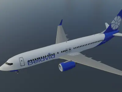 Belavia Boeing 737-800 low poly 3D Model  Low-poly 3D model