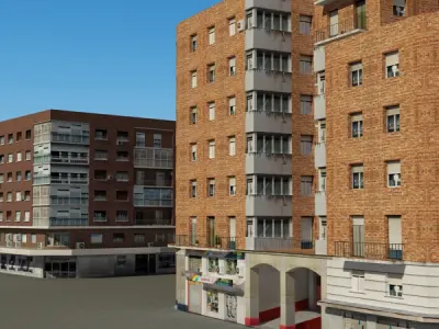 Building Collection 51 - 60 Low-poly 3D model