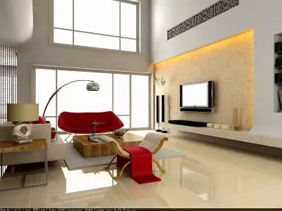 furniture set modern living room with Free 3D model purchase