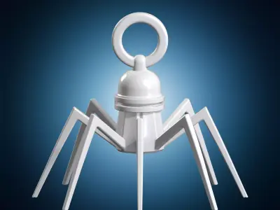 Bacteriophage Spider Pendant 3D Print Model 3D print model