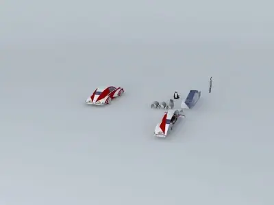 Retrofuturistic Concept Car Free 3D model