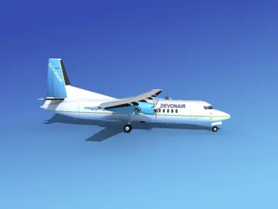 Fokker 50 Devonair 3D model