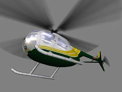 Hughes500 V2 Helicopter Low-poly 3D model