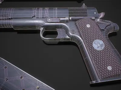 Army pistol Low-poly 3D model