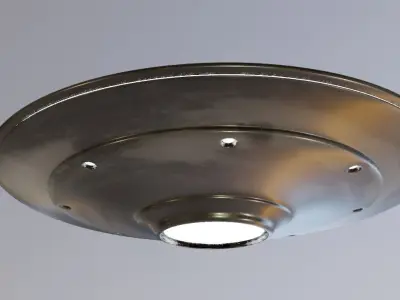 spacecraft metal disc with holes Low-poly 3D model