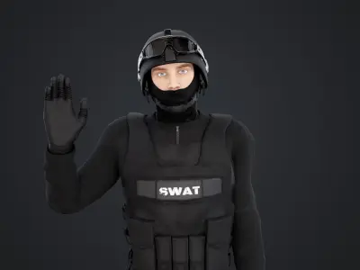 SWAT Man Low-poly 3D model