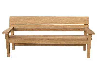 Bench04 teak garden bench Low-poly 3D model