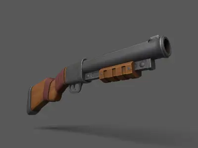 Fantasy Shotguns Low-poly 3D model
