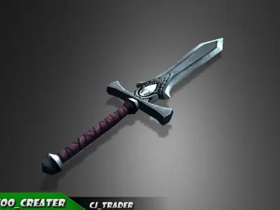 Low-Poly Final Fantasy Sword 3d model Low-poly 3D model