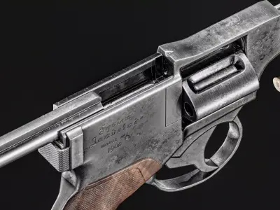 Landstad 1900 Revolver Low-poly 3D model