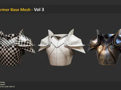 30 Armor Base Mesh - Vol 3 Low-poly 3D model