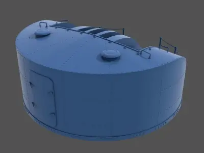 Type 96 turret 1945 - Personal license - 1-100 scale 3D print model