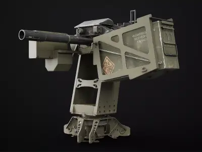 Burya Grenade Launcher Turret for Mk 19 Low-poly 3D model
