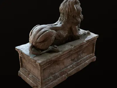 Lion Tomb PBR Low-poly 3D model